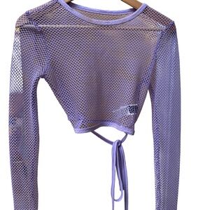 SHEIN Purple Icon Fishing Net Crop Top XS